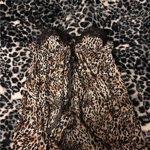 Leopard Print Lingerie with Black Lace